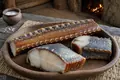 Salted and smoked sturgeon