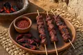 Beef-heart anticuchos