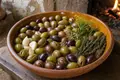 Seasoned brined olives