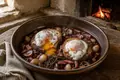 Eggs in red-wine sauce