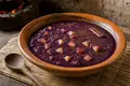 Purple corn and fruit pudding