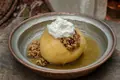 Poached stuffed apple