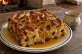 New Orleans bread pudding with whiskey sauce