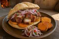 Peruvian pork and sweet-potato sandwich