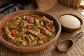 Okra meat stew
