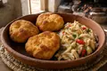 Kittitian johnny cake with saltfish
