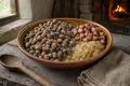 Grey peas with bacon