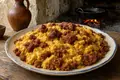 Scrambled eggs with farinheira