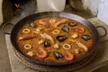 Seafood paella