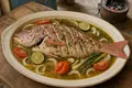 Haitian poached fish with aromatics