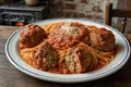 Italian-American spaghetti and meatballs