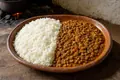 Rice with lentil stew
