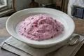 Latvian whipped cranberry pudding