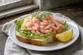 Norwegian shrimp open sandwich
