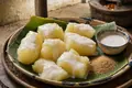 Steamed cassava with coconut milk