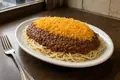 Cincinnati chili over spaghetti
