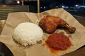 Rice with fried chicken and sambal