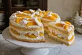 Uruguayan meringue-peach cake